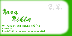 nora mikla business card